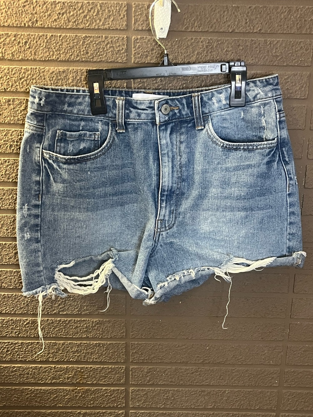 Women’s Distressed Blue Denim Jean Shorts